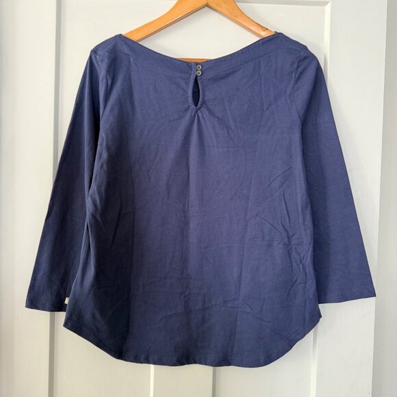 Roxy Womens Navy Blue Anchor Graphic Long Sleeve Top Cotton Size L - Picture 3 of 4